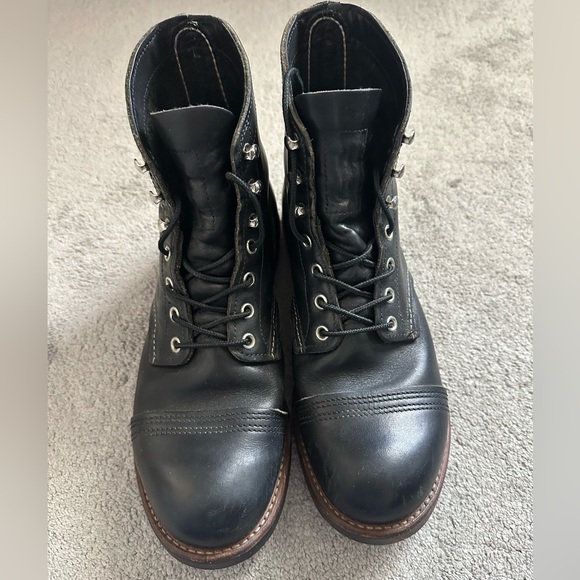 Red Wing Iron Ranger 8114 6” Leather Cork Sole Boots in Black Men’s Size 8 D - Picture 1 of 10